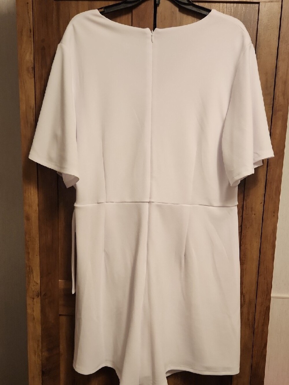 Cato White Faux Wrap Side Tie Plus Size Skort Dress/Romper Dress - Picture 3 of 6